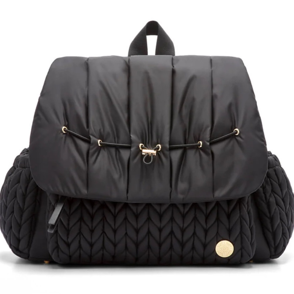 Black Quilted Women's Backpack